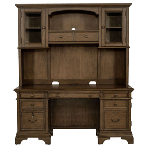 Stigham - 5 Drawer Credenza With Hutch - Oak