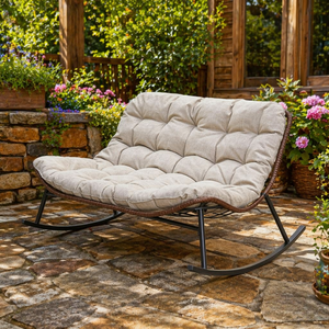 Double Wide Rocking Papasan Chair