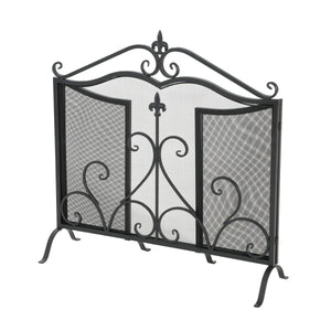 Onyx 3-Panel Iron Fireplace Screen 54" x 31.5"