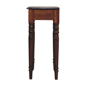 Artisan Furniture Solid Wood Chestnut Turned Leg Writing Desk, 1-Drawer