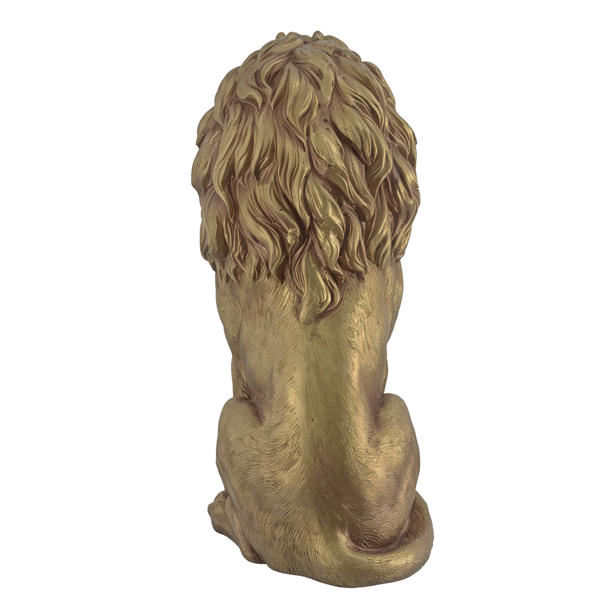 24" Outdoor Lion Statue with Magnesium Oxide Construction - Gold