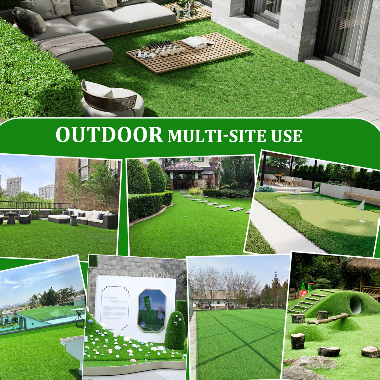 3FT X 10FT Outdoor Artificial Grass Runner Rug