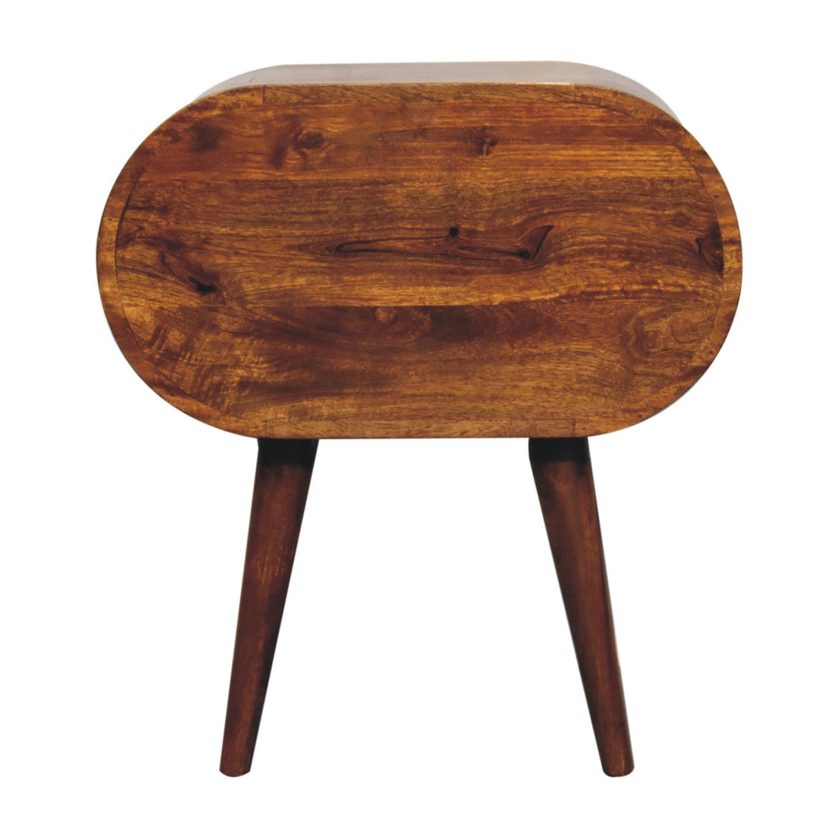 Solid Wood Large Chestnut Circular Bedside Table