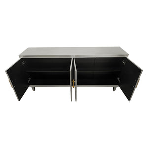 4 Door Cabinet With Adjustable Shelves, Large Storage For Living Room - Champagne