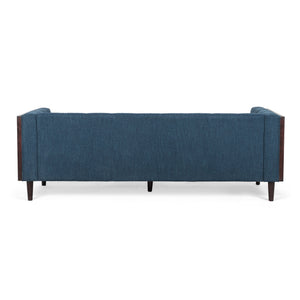 Contemporary Mid-Century Charm 3 Seater Sofa With Button Tufted Waffle Stitching