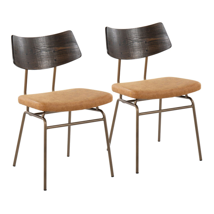 Mid Century Modern Chair Set of 2 with Upholstered Seat - Multiple Colors