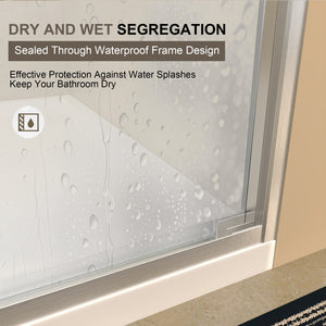 56-60 in.W x 76 in.H Semi-Frameless Sliding Shower Door
