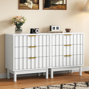 3 Drawer Dresser with Fluted Panel Design