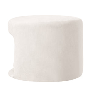 Beige Pet-Friendly Ottoman with Removable Pet Cushion and Hidden Nook