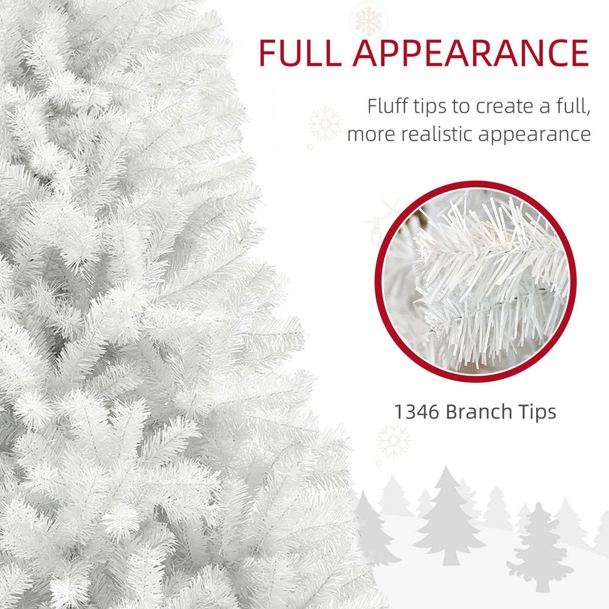 HOMCOM 7.5ft Tall Artificial Christmas Tree