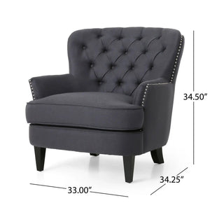 Enchante - Living Room Set With Tufted Back Club Chair And Ottoman - Best Buy Furniture