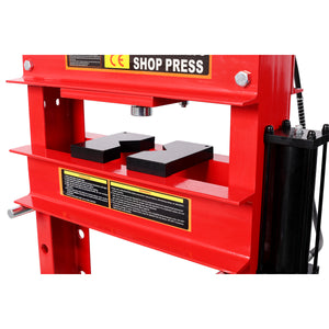 30 Ton Air Hydraulic Shop Press With Gauge, Adjustable H-Frame
