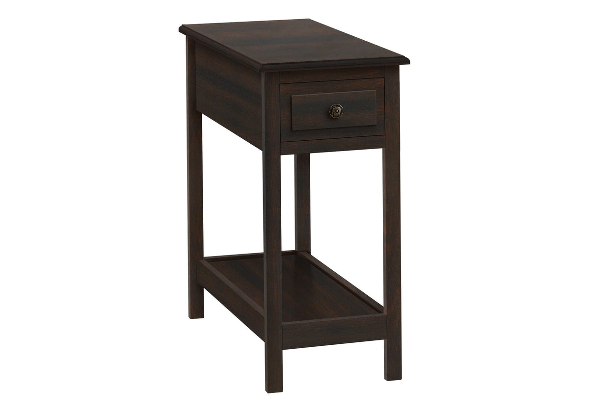 Accent End Table, 2 Tier, Storage Drawer, Transitional - Walnut - Best Buy Furniture