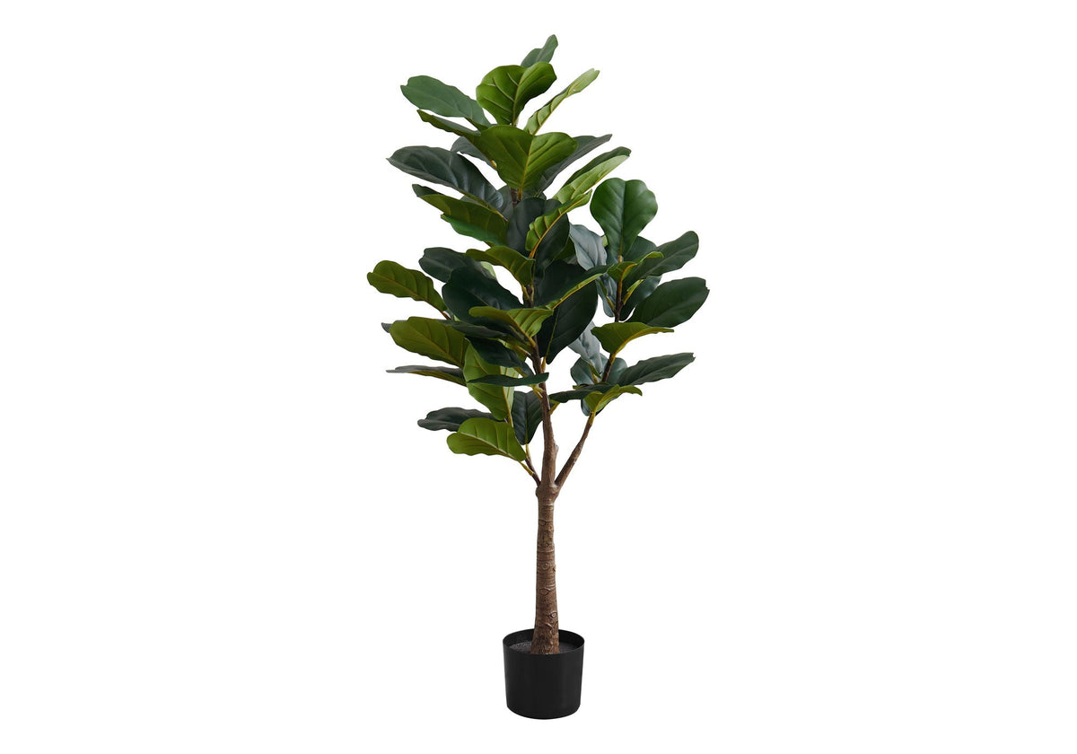 47" Tall, Artificial Plant, Fiddle Tree, Indoor, Fake, Floor, Greenery, Potted, Real Touch, Decorative - Green / Black - Best Buy Furniture
