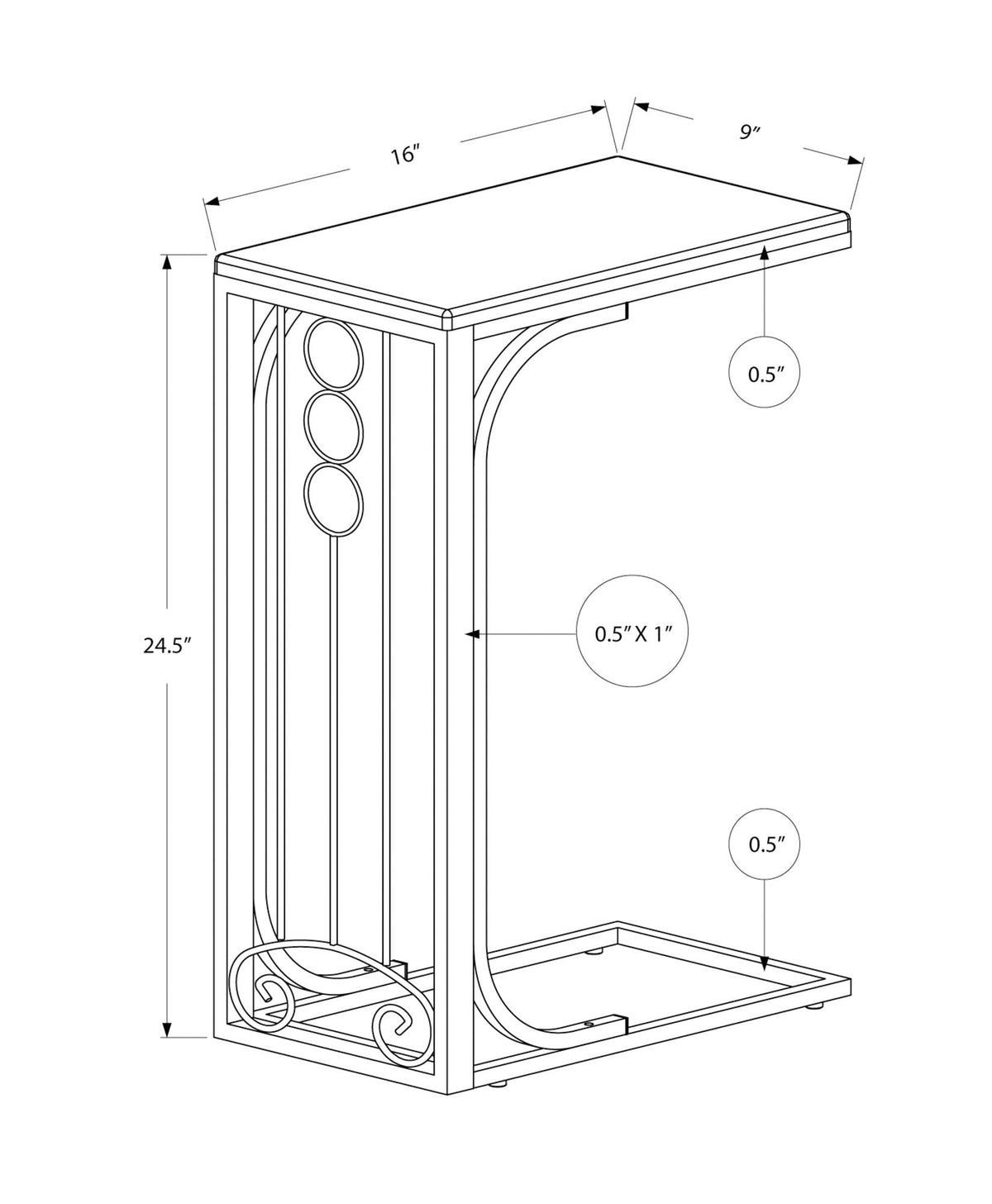 Elegant Accent Table, C - Shaped, Transitional - Best Buy Furniture