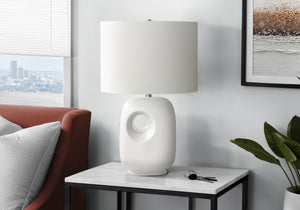8th Street Living Contemporary 26"H White Ceramic Table Lamp with Ivory Shade - view 2