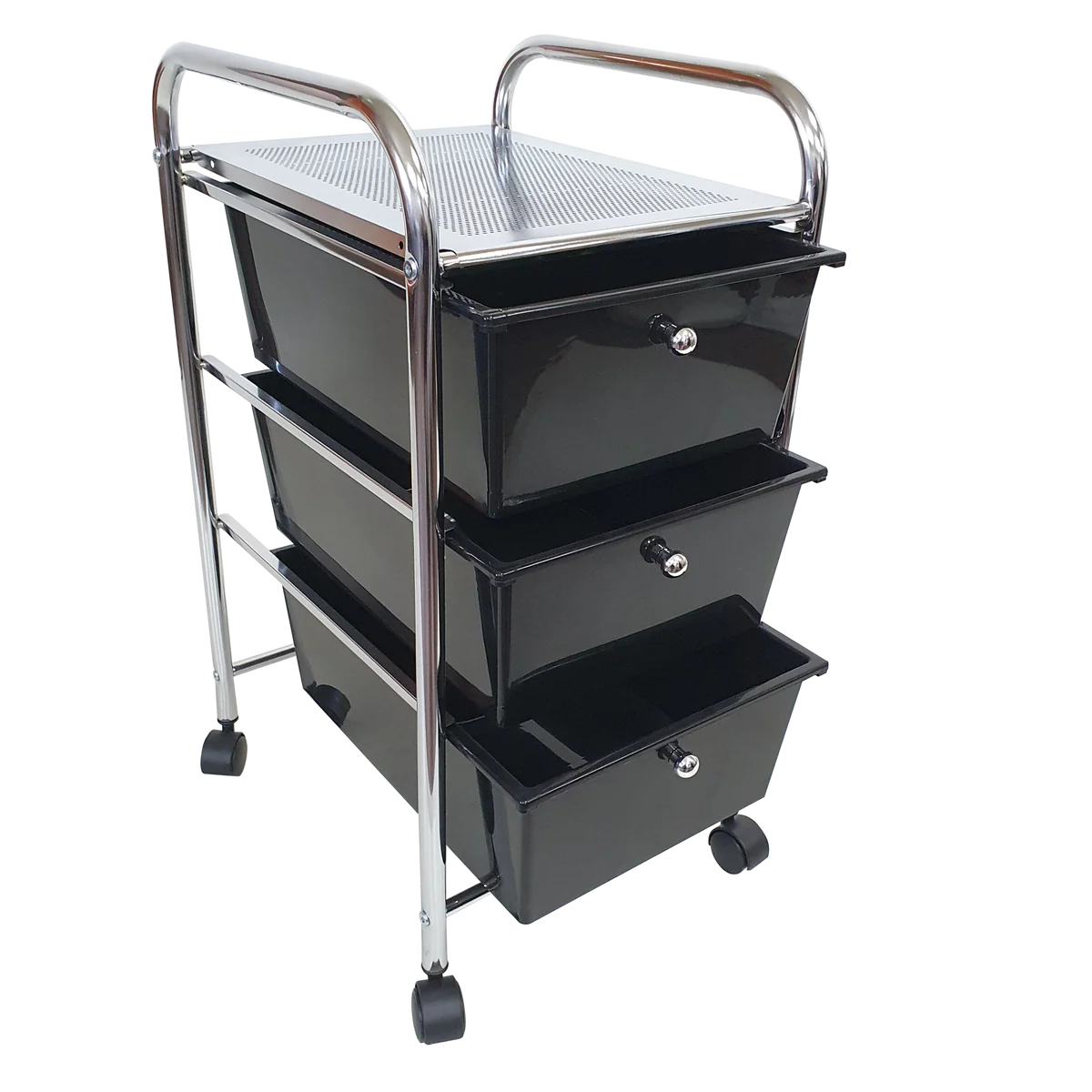 Rolling Storage Cart and Organizer with Plastic Drawers
