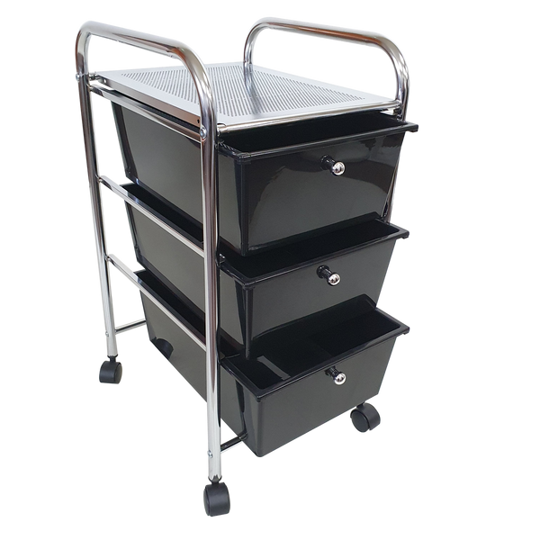 Rolling Storage Cart and Organizer with Plastic Drawers