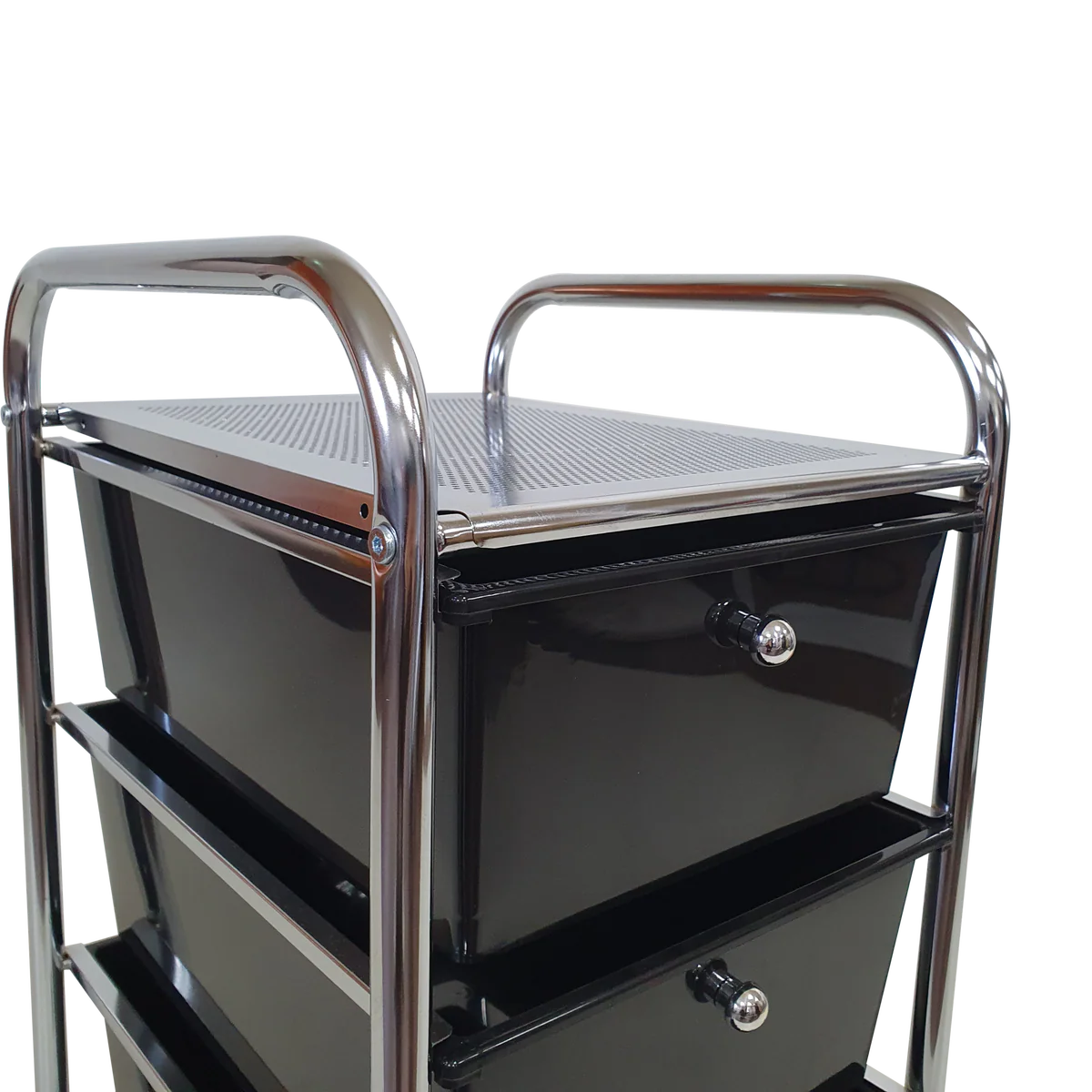 Rolling Storage Cart and Organizer with Plastic Drawers