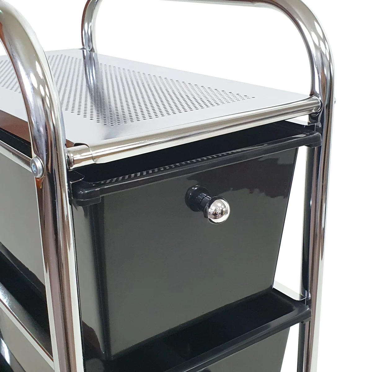 Rolling Storage Cart and Organizer with Plastic Drawers