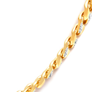 14K Yellow Gold Plated .925 Sterling Silver 1.0 Cttw Diamond Cuban Link Necklace (I-J Color, I3 Clarity) - 18" Inches