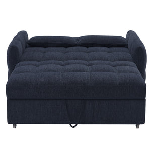 Loveseat Sofa Pull-Out Bed With Adjustable Backrest, 3 USB Ports And 2 Lumbar Pillows For Living Room