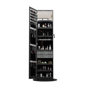 Swivel Jewelry Cabinet With Full Length Mirror