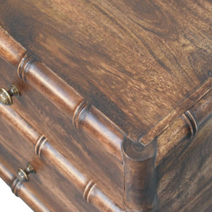 Solid Wood Bamboo Frame Nightstand in Roasted Almond