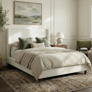 52.7" Tall Upholstered Wingback Queen Platform Bed Frame