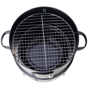 Portable Charcoal Smoker Grill For Outdoor Cooking - Black