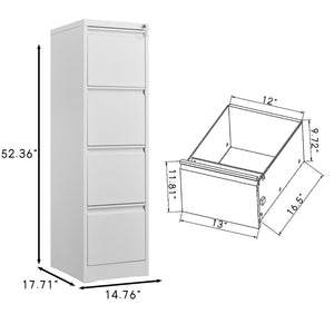 Durable Metal 3 Drawer File Cabinet With Lock For Office Storage