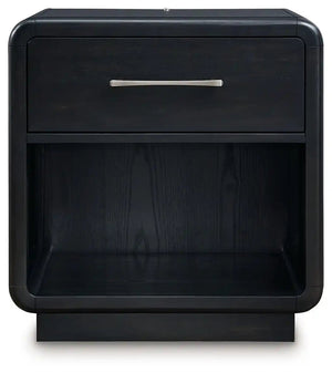 Rowanbeck - One Drawer Night Stand - Black - Best Buy Furniture