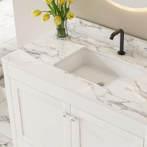 43" Bathroom Vanity, Multi Functional Cabinet - White