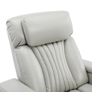 270° Power Swivel Recliner Home Theater Chair With Hidden Arm Storage, LED Light, Cup Holder, And Tray Table
