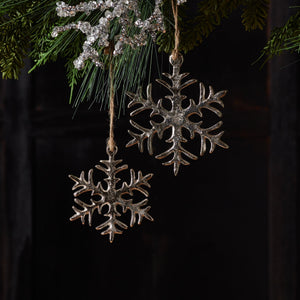 Rustic Metal Snowflake Ornament (Set of 12)