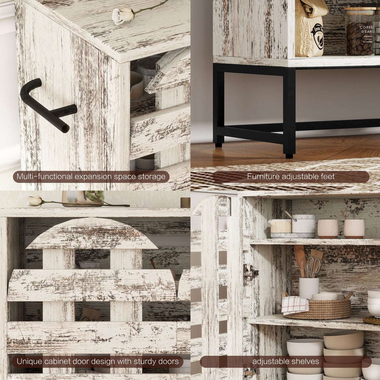Farmhouse Sideboard Cabinet with Storage