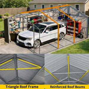 12x20 FT Heavy Duty Metal Garage Shed