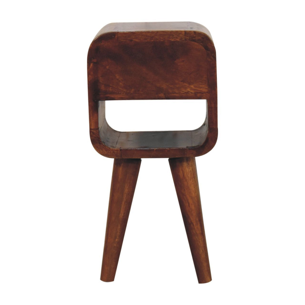Mini California Curved Nightstand Wth Lower Slot