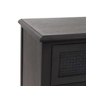 Newell - Cane 3 Drawer Dresser - Dark Gray