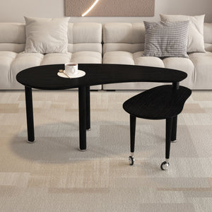 Rotatable Cocktail Table With Solid Legs, 360 Degree Rotating
