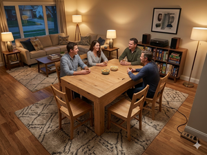 Gaming Table with Removable Top for 4–6 Players