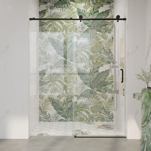 56" - 60" W x 76" H Single Sliding Frameless Shower Door