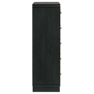 Burton - 5 Drawer Chest Of Drawers - Black