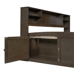 Daybed With 2 Bedside Cabinets, Upper Shelves And 4 Drawers