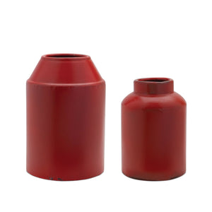 Red-metal-vase-(set-of-2)-Vases