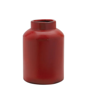 Red metal vase (set of 2)