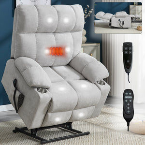 Beige Dual Motor Infinite Position Power Lift Recliner Chair