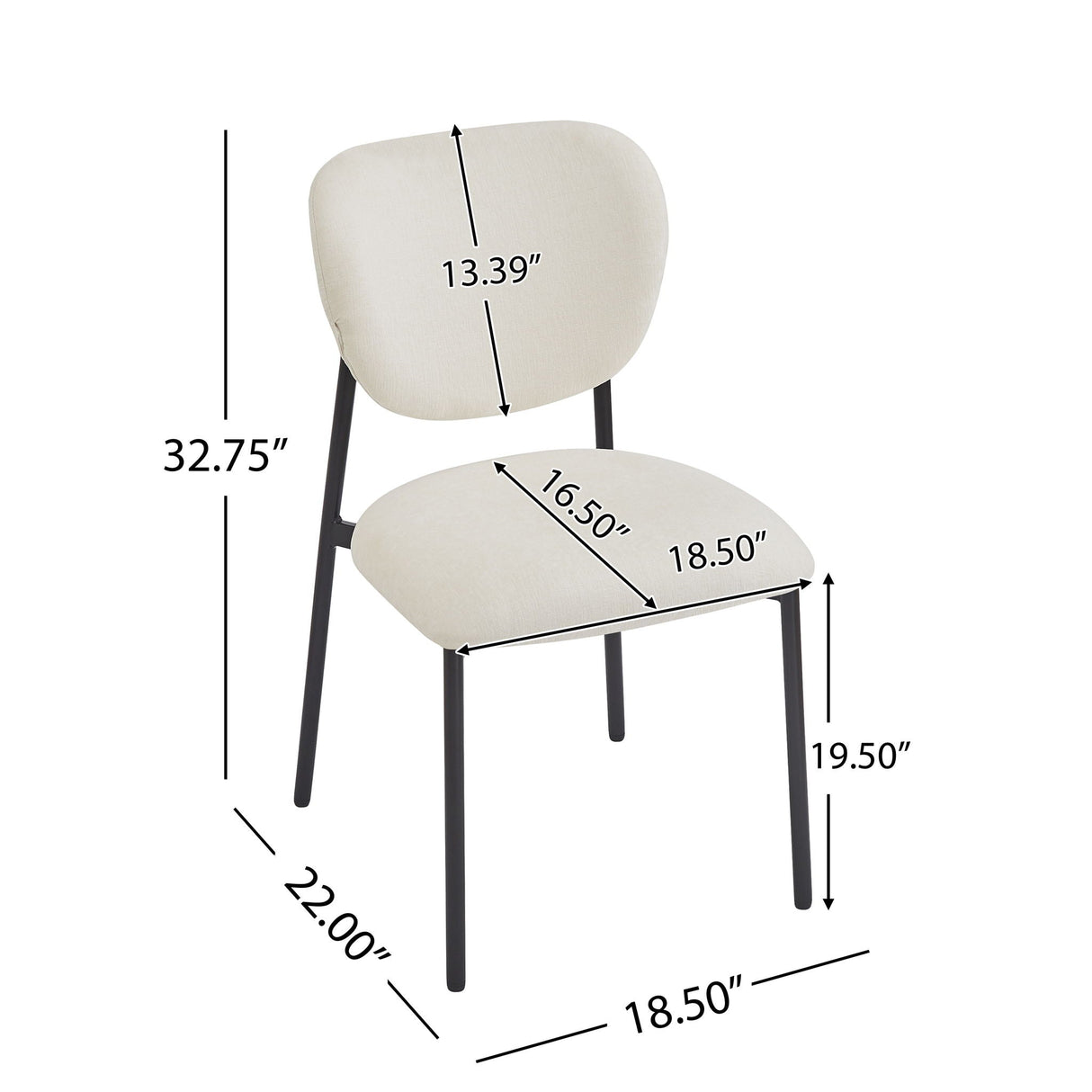 Modern Upholstered Dining Chairs With Metal Legs (Set of 2) - Beige - Best Buy Furniture