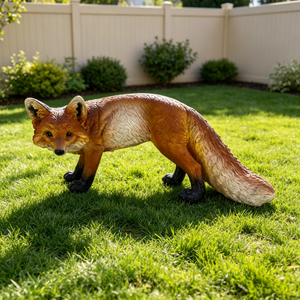 19.69" Long Realistic Red Fox Statue