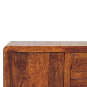 Solid Wood Aspen Cabinet, 2 Shelves, 4-Drawers